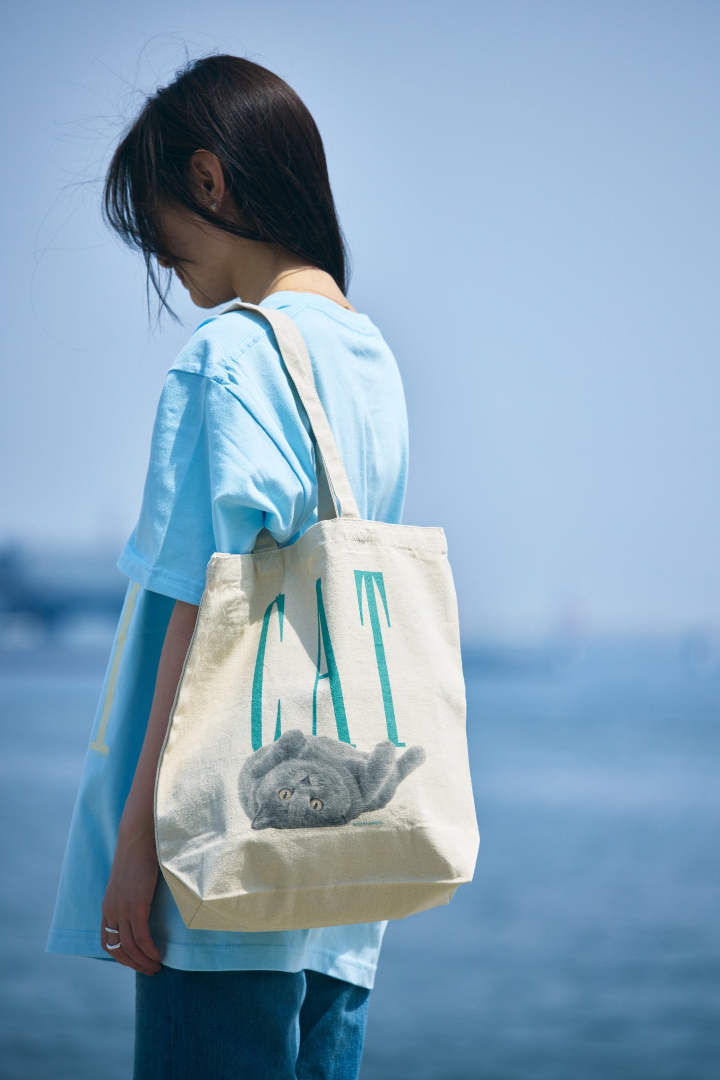【CAT】Cat Printed Tote Bag -Russian Blue c010
