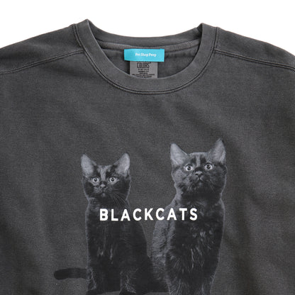 （受注予約）【Black cat】Cat Printed Crew Sweat c006