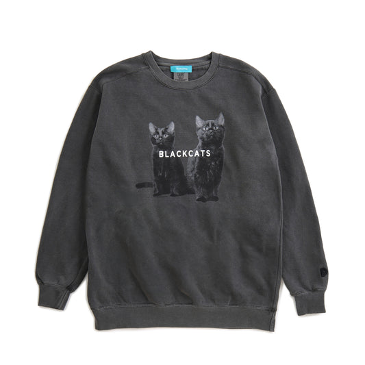 （受注予約）【Black cat】Cat Printed Crew Sweat c006