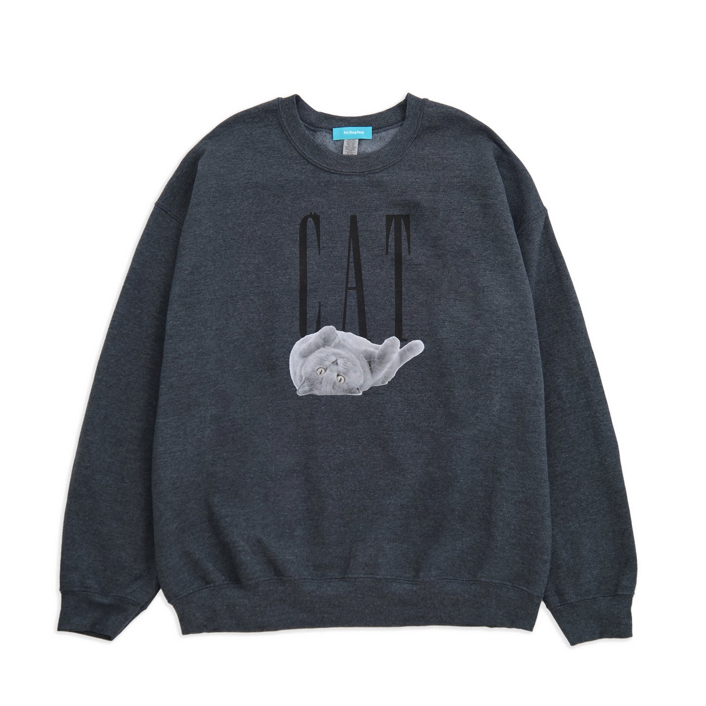 （受注予約）【CAT】Cat Printed Crew Sweat -Russian Blue c001