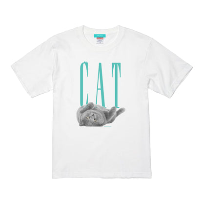 （受注予約）【CAT】Cat Printed Crew T-shirts -Russian Blue c003